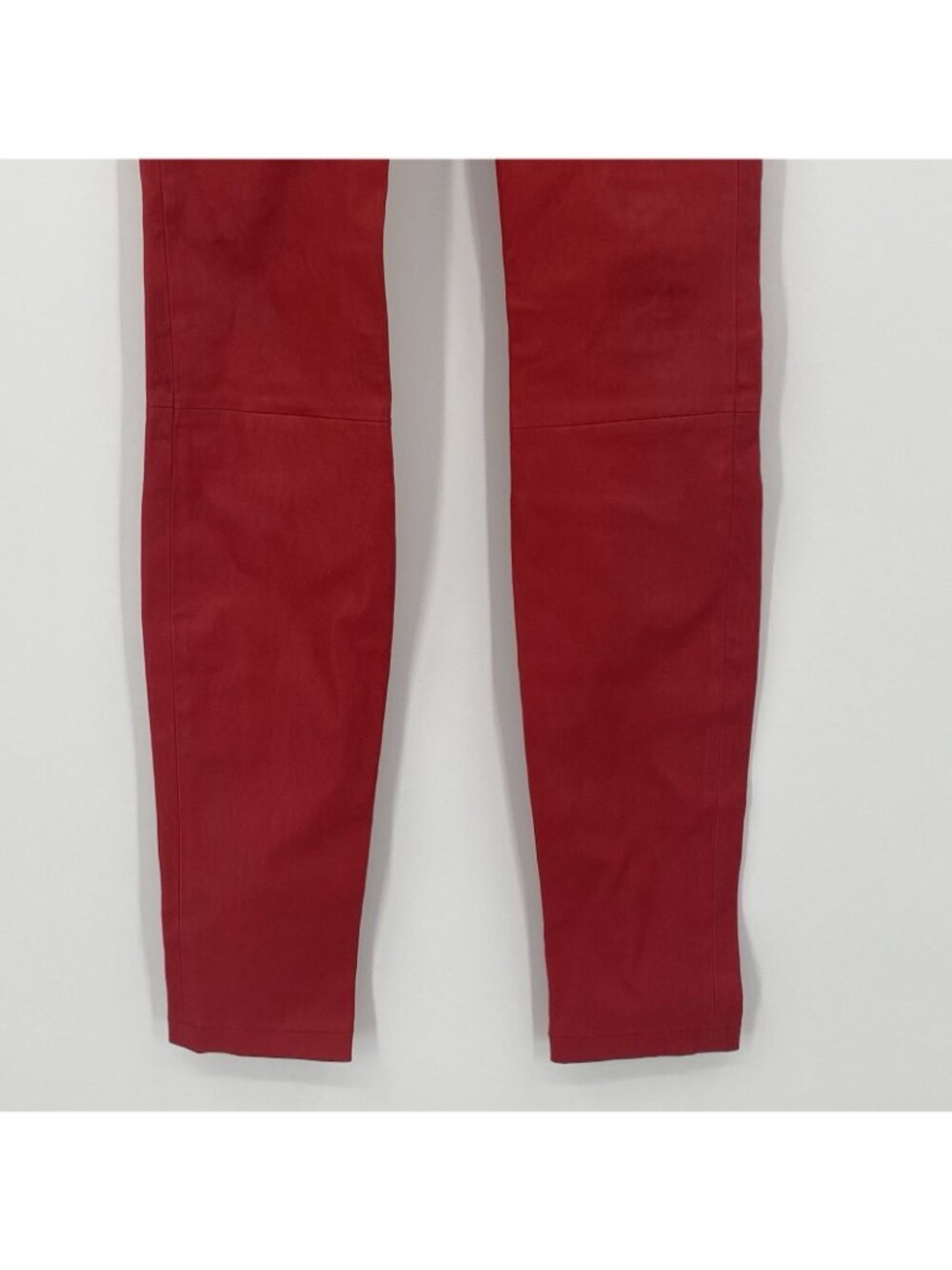Theory Women’s Size 00 Red Ima Maximus lambskin leather pants Pull On - Picture 13 of 16